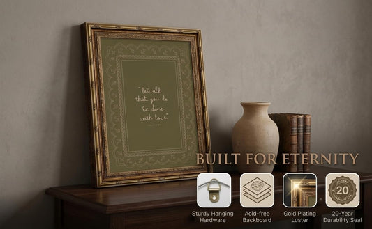 Framed Inspirational Bible Verse Wall Art Print “Let All That You Do Be Done with Love” Scripture Quote Picture with Vintage Christian Wall Decor for Living Room Bedroom Office 8x10 Inches