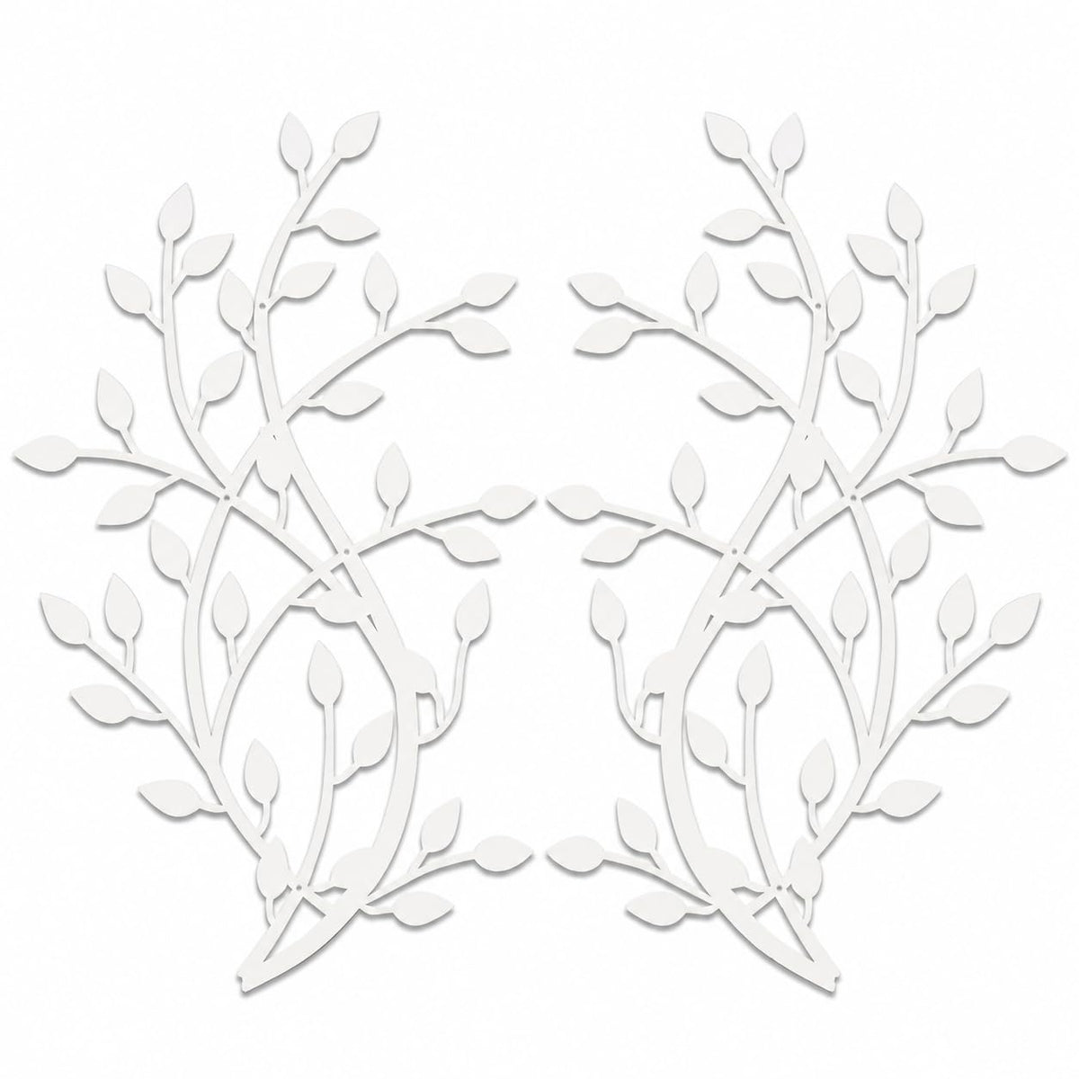 Meltset Metal Tree Leaf Wall Decor, Vine Olive Leaf Branch Wall Art, Wrought Iron Scroll Artwork, Decorative Wall Sculptures Above The Bed, Living Room, Hallway, Indoor and Outdoor(S/Farmhouse)