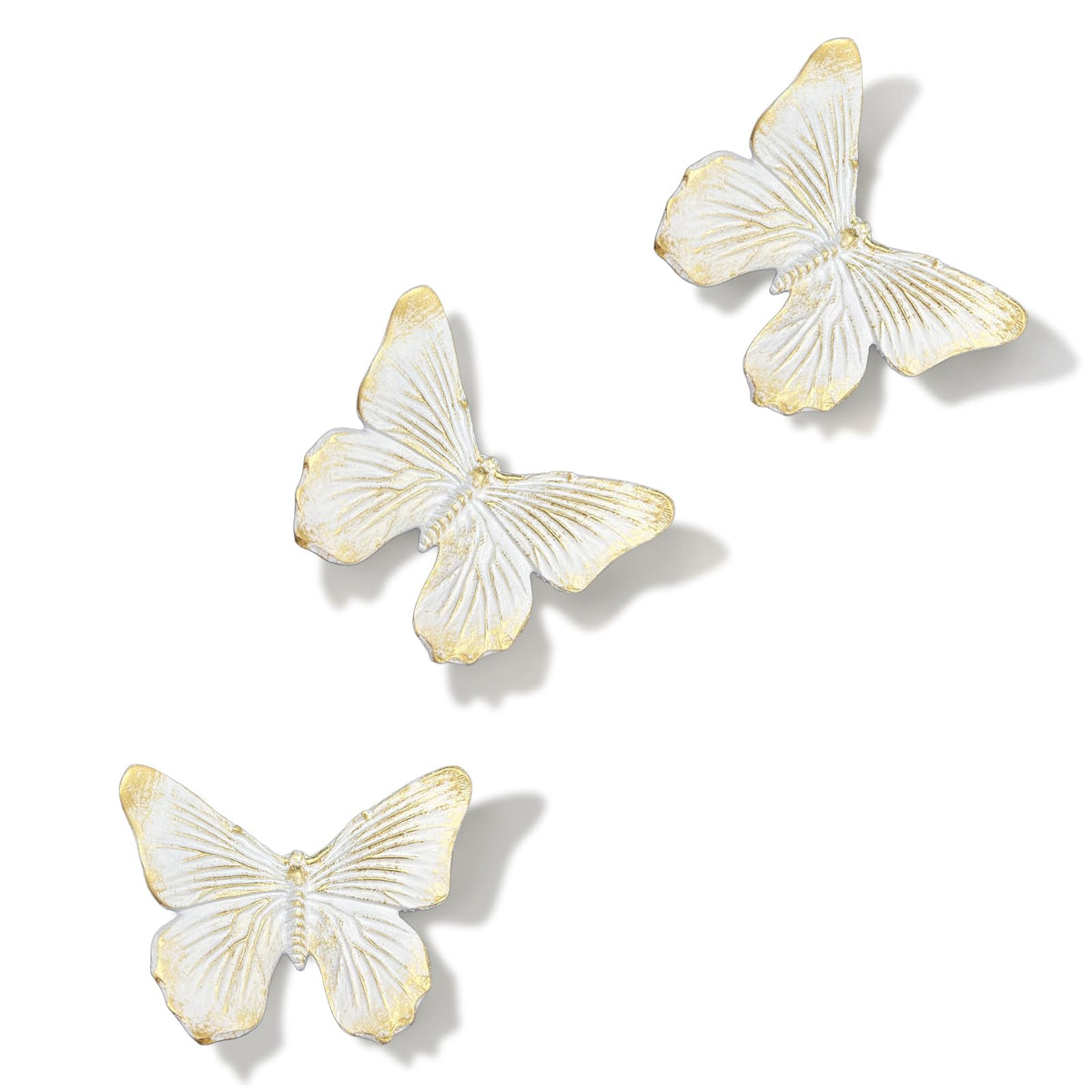 GUSFREUD 3D Butterfly Wall Decor Set – Resin Wall Decor for Living Room, Bedroom, Bathroom, Dining Room, Outdoor and Gallery Walls - Antique Copper - Set of 6