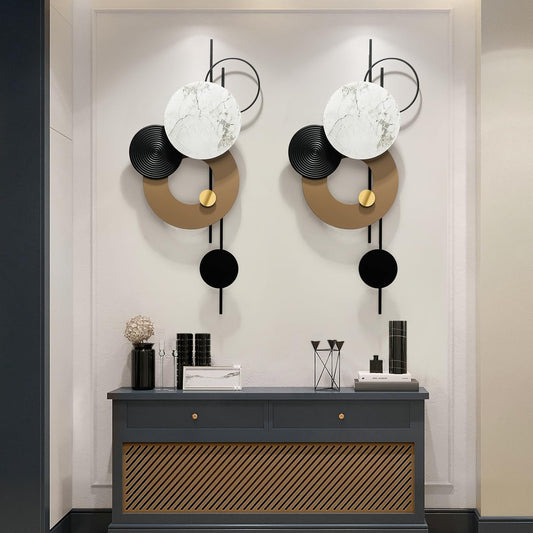 HEBOIX Large Metal Wall Decor Modern Metal Wall Art 3D Wall Sculptures