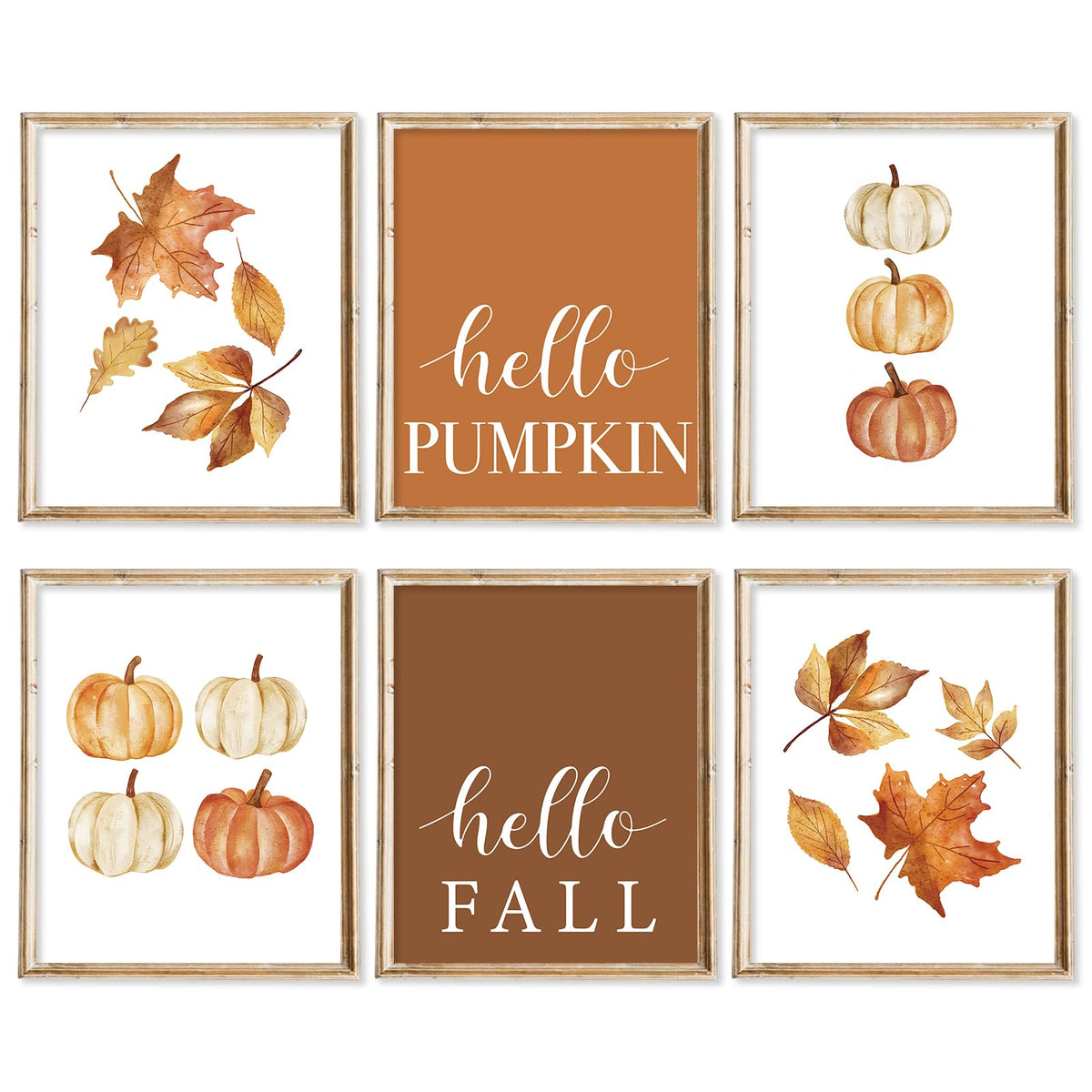 JarThenaAMCS 6Pcs Fall Thanksgiving Wall Art Prints, UNFRAMED 8 x 10 In