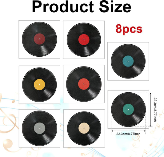 PEUTIER 8pcs Blank Vinyl Record Wall Decor, Album Cover Posters Sticker