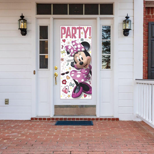 AMSCAN Unique 79251 Disney Iconic Minnie Mouse Door Party Poster, 2.25' (27") x 5' (60") 1ct, Multicolor,Bedroom