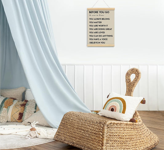 Positive Affirmations Inspirational Classroom Nursery Wall Art Decor, 12x16