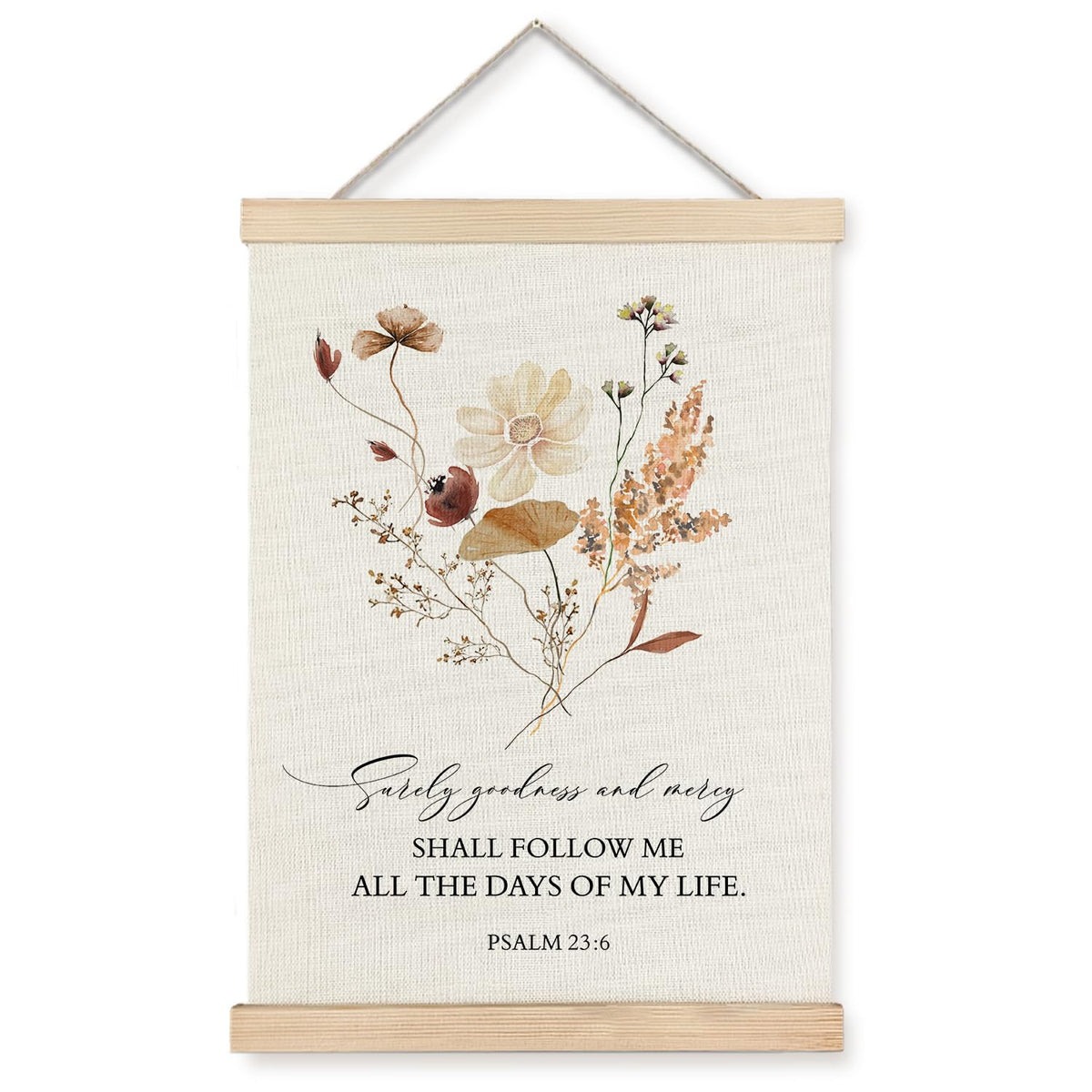 Supwhd Christian Wall Art Decor for Bedroom Living Room Office, His Mercies are New Every Morning Scripture Wall Art Framed 12x16, Christian Gifts for Women