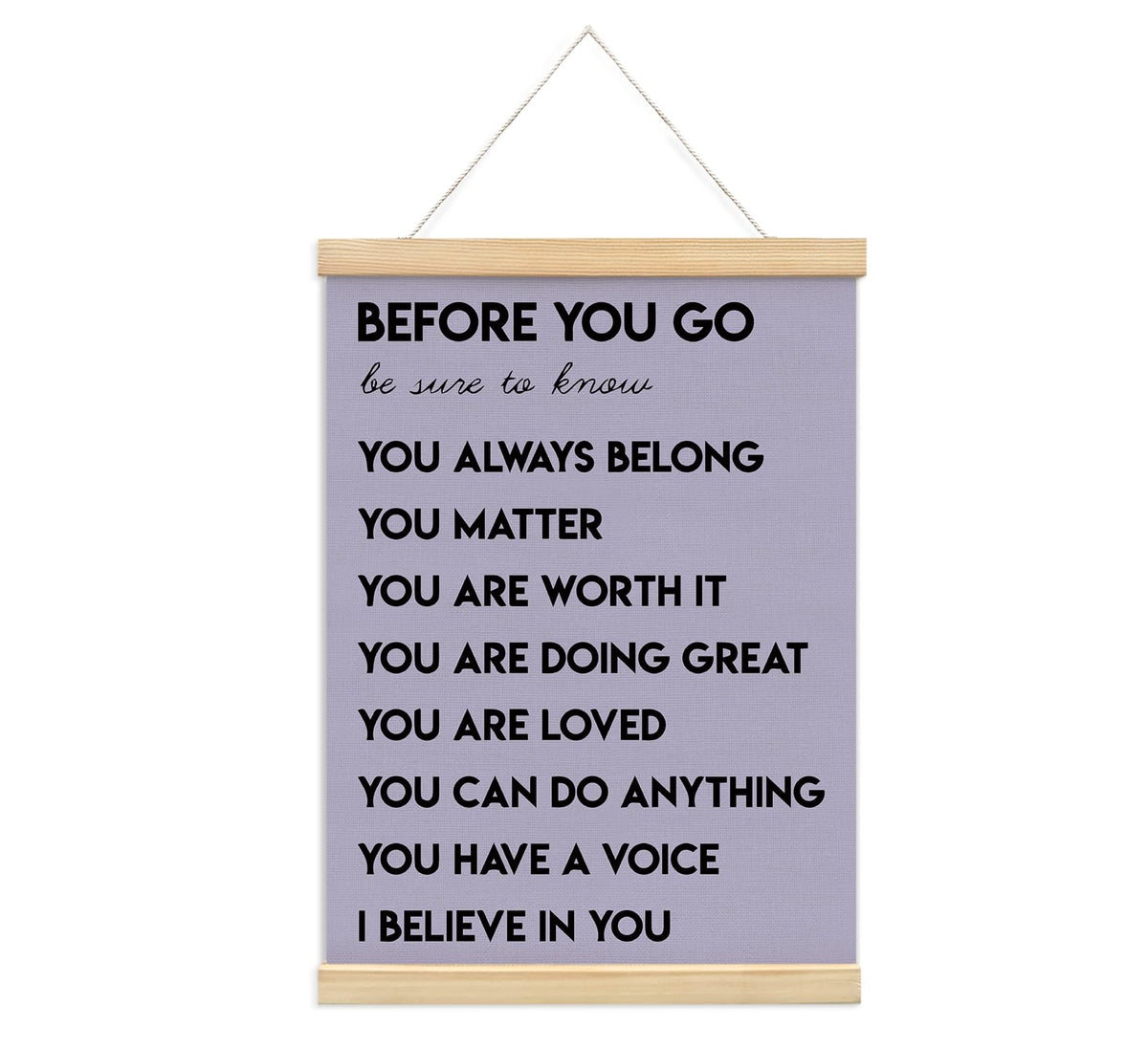 Positive Affirmations Inspirational Classroom Nursery Wall Art Decor, 12x16