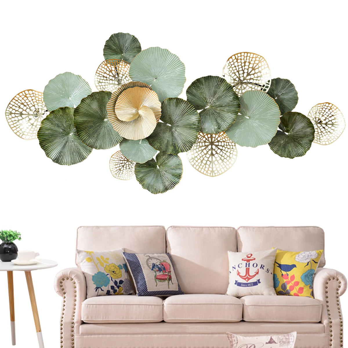 edaknez Metal Wall Art for Living Room 51" Extra Large Flower Wall Decor
