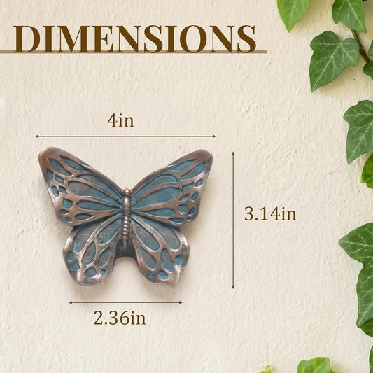 XANVYOV 3D Butterfly Wall Decor Set of 3, Antique Blue Resin Butterfly Wall Art, Vintage Wall Sculpture for Living Room, Bedroom, Bathroom, Dining Room, Outdoor Spaces, and Gallery Walls