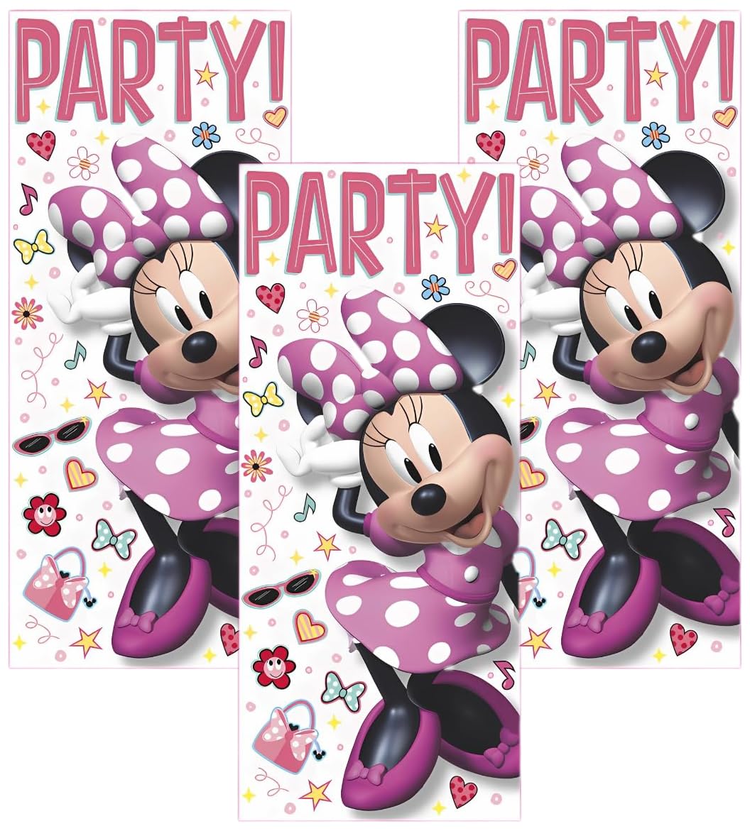 AMSCAN Unique 79251 Disney Iconic Minnie Mouse Door Party Poster, 2.25' (27") x 5' (60") 1ct, Multicolor,Bedroom