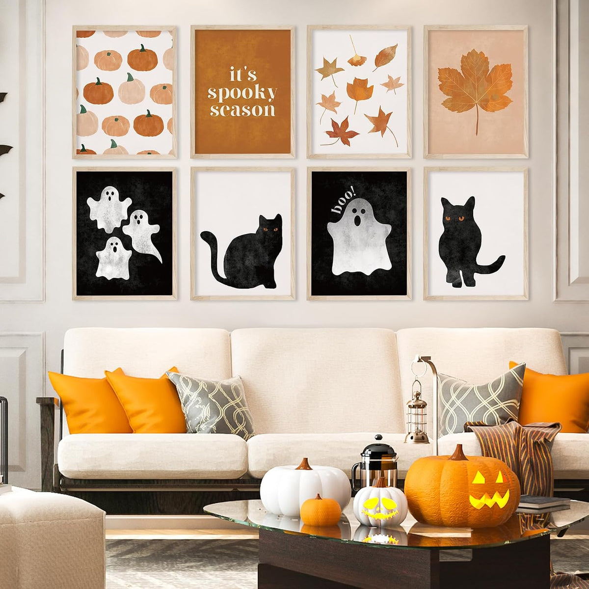 JarThenaAMCS 12Pcs Halloween Wall Art Prints, Unframed 8 x 10 Inch