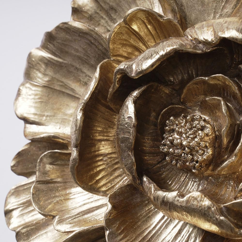 HAUCOZE Floral Wall Decor Art Wall Sculpture Modern Home Gift 11.5 Inch
