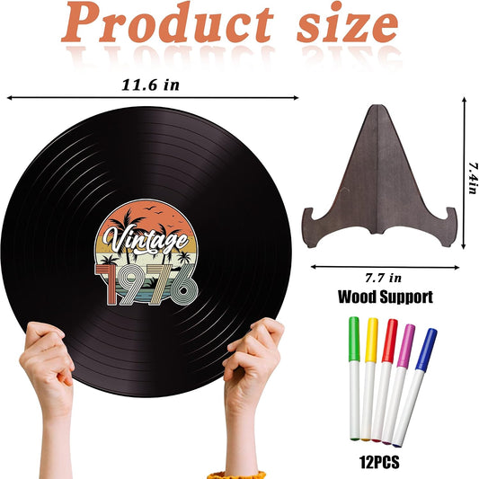 Holkcog Vinyl Record 50th Birthday Decoration, Vintage 1976 Birthday Poster