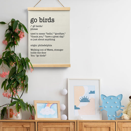 Ryeolo Football Go Birds Definition Wooden Poster Hanger Frame 12.5x17 Inch,Go Birds Poster Hanger Frame,Motivational Wooden Hanging Wall Art Decor For Home Room