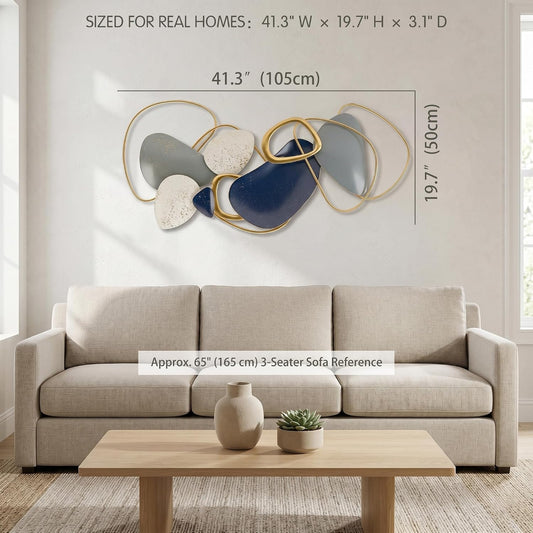 Axioglo 40" Large Wall Decor,3D Abstract Metal Wall Art for Living Room