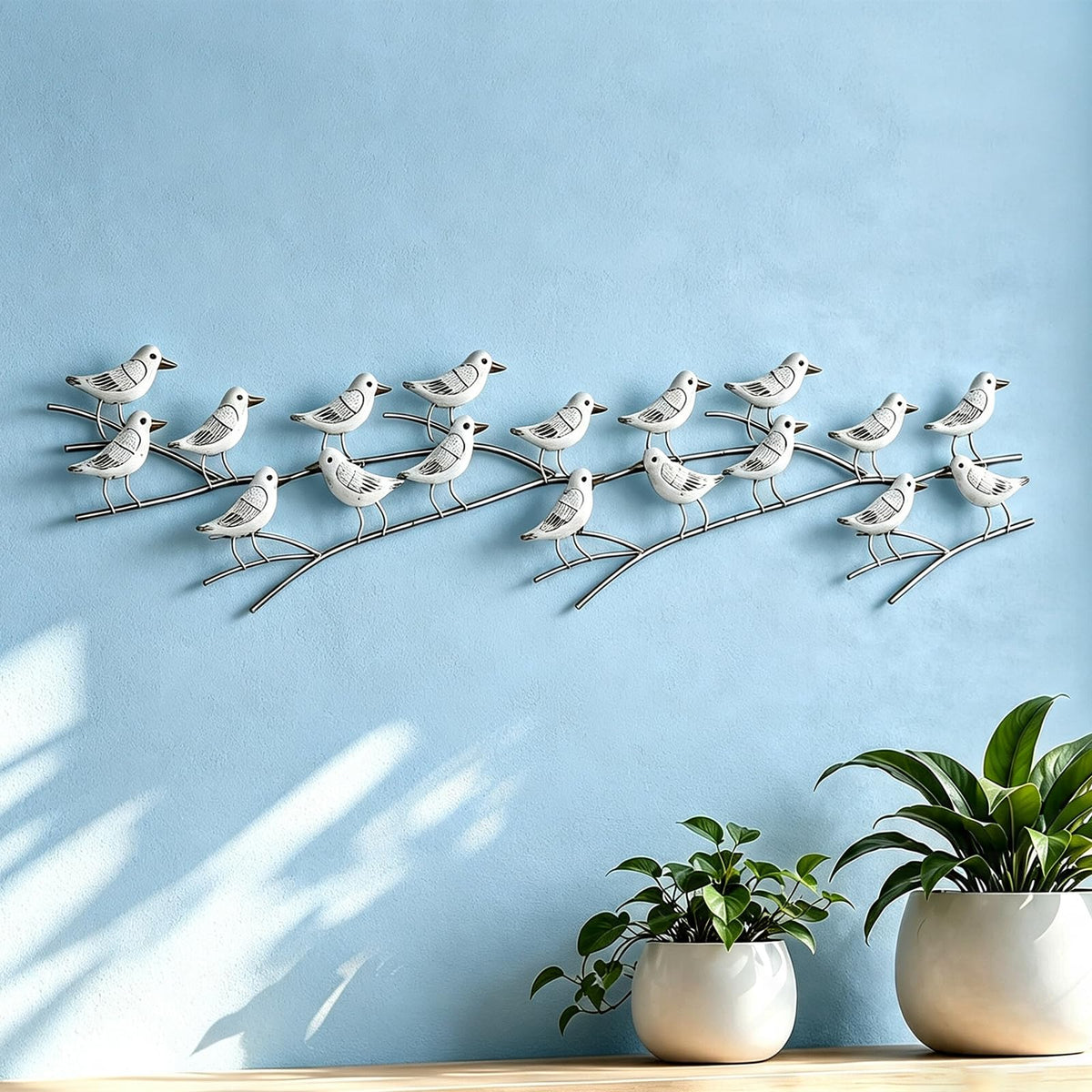 YHSOLAR Metal Bird Wall Decor, Flying Swallows Wall Art for Living Room Bedroom, 3D Flock of Birds Wall Sculpture, Nature Inspired Indoor&Outdoor Wall Art Home Decoration