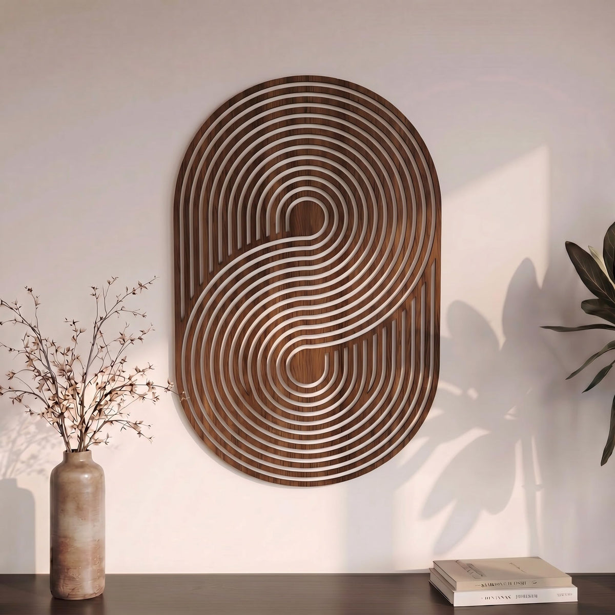 Yerliker Mcm Decor Mid Century Modern Wood Wall Art, Circular