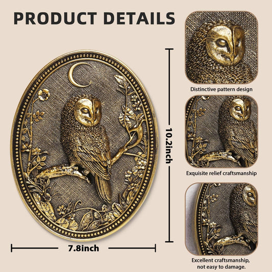 Vintage Owl Wall Sculpture,Antique Wall Decor,William Morris Wall Art