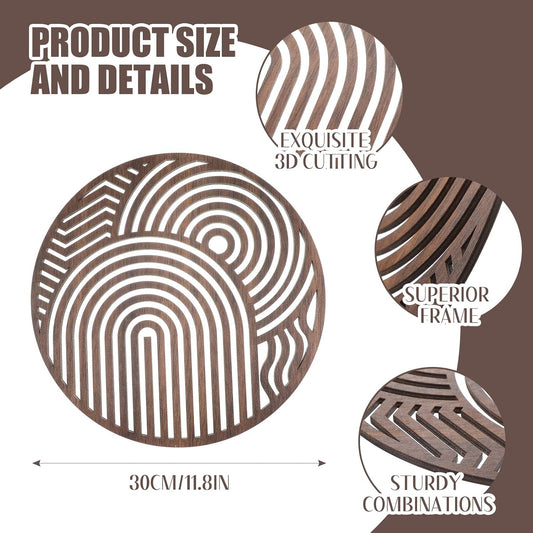 Yerliker Mcm Decor Mid Century Modern Wood Wall Art, Circular