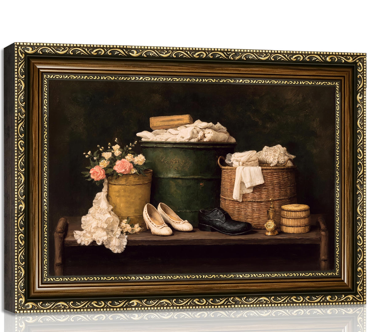 SKZMBTI Vintage Gold Framed Insect Wall Art Classical Bee Painting Prints