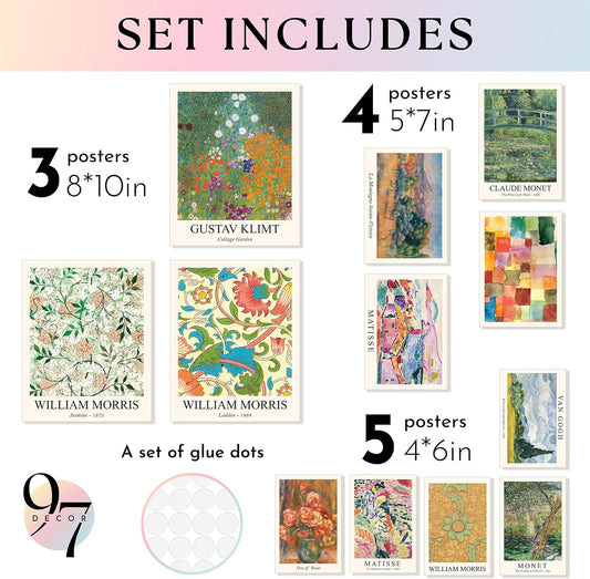 97 Decor Vintage Eclectic Wall Art, 12 Maximalist Gallery Prints, Unframed