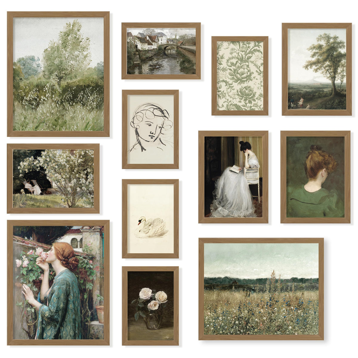 Eclectic Wall Art Prints Unframed, Mid Century Retro Decor for Home Bedroom