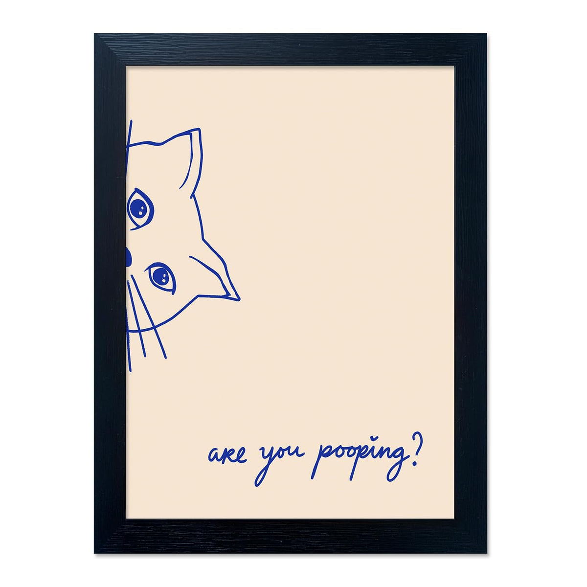 Framed Black and White Bathroom Wall Decor Welcome to the Bathroom Wall Art A cat Will be With You Shortly Funny Cat Lover Canvas Print Poster Modern Home Decor
