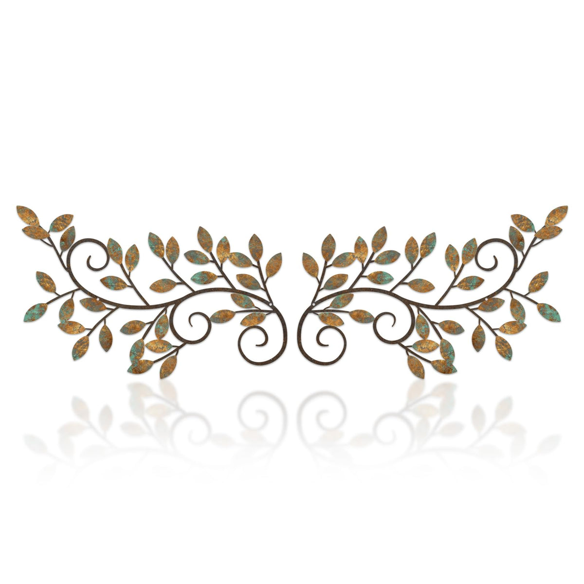 ESTART 2 Pcs Metal Tree Leaf Wall Art Vine Branch Decor, Gold