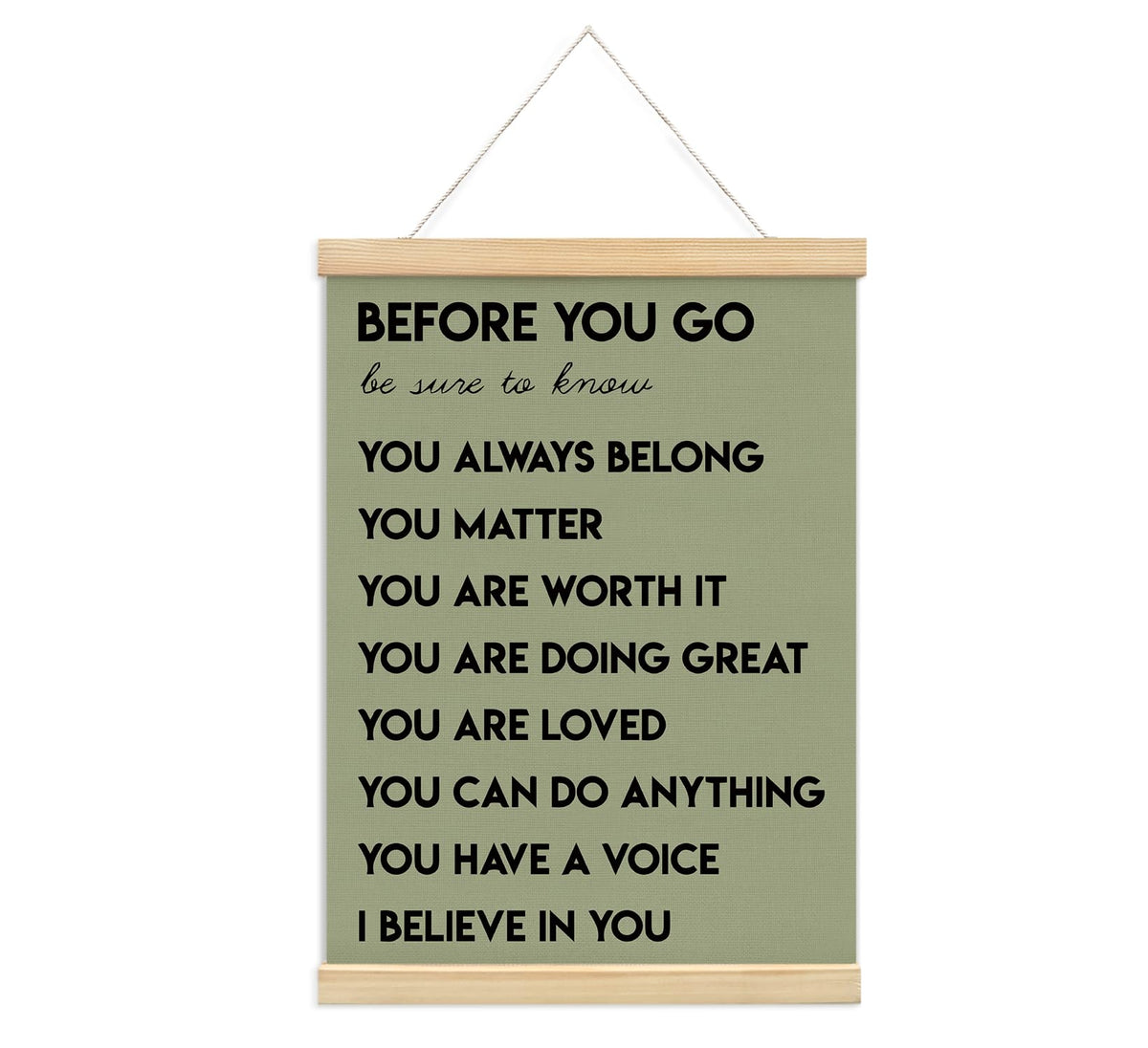 Positive Affirmations Inspirational Classroom Nursery Wall Art Decor, 12x16