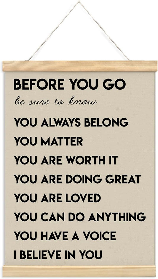 Positive Affirmations Inspirational Classroom Nursery Wall Art Decor, 12x16