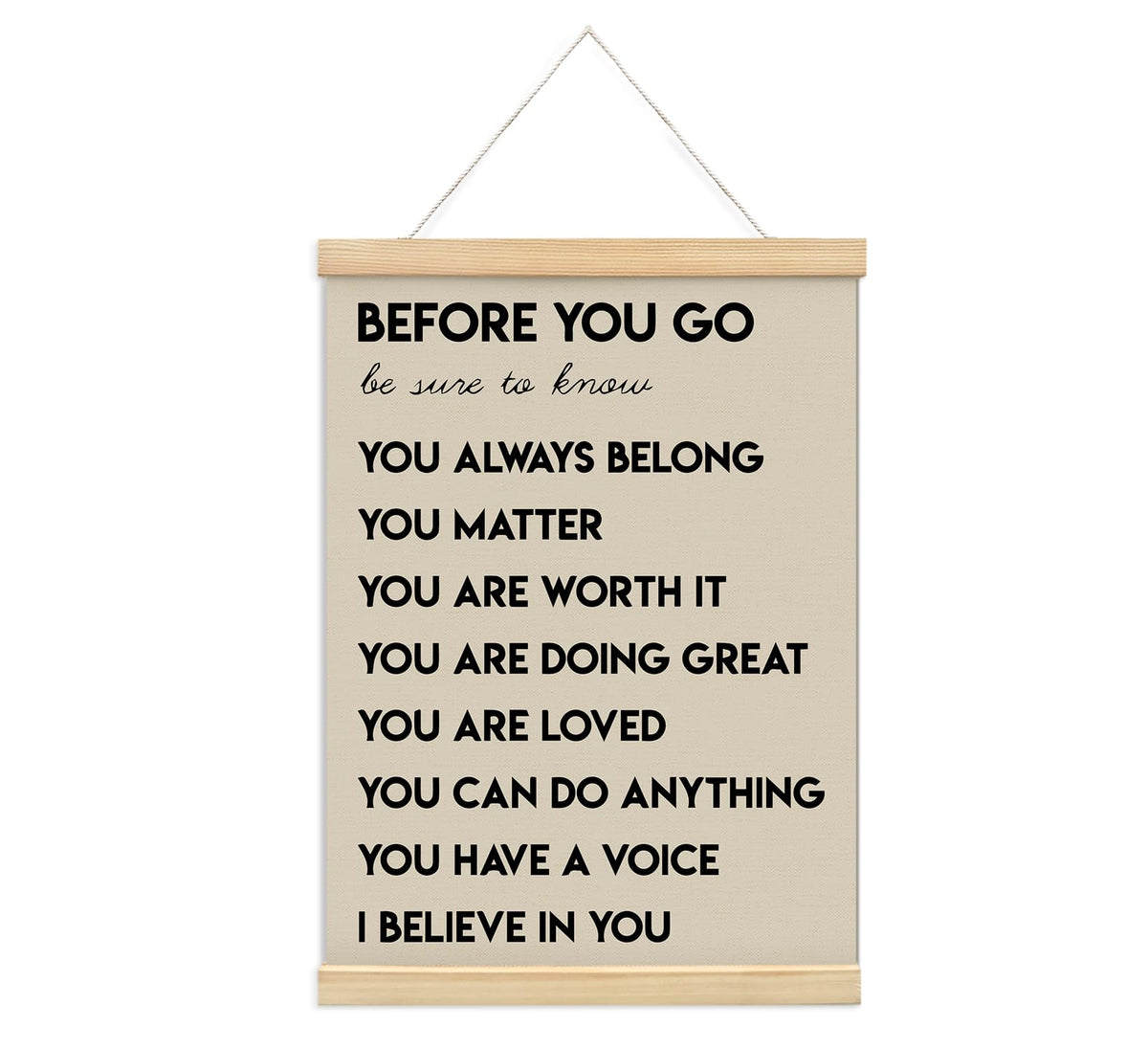 Positive Affirmations Inspirational Classroom Nursery Wall Art Decor, 12x16