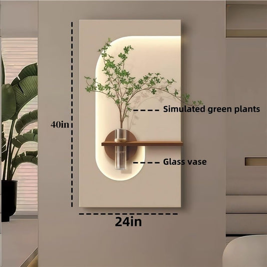 AICHENG 3D Sandstone Wall Art with Warm LED Lights - Plug-in Model《Remote Control Switch》 - Modern Decorative Panel for Entryway, Living Room & Bedroom
