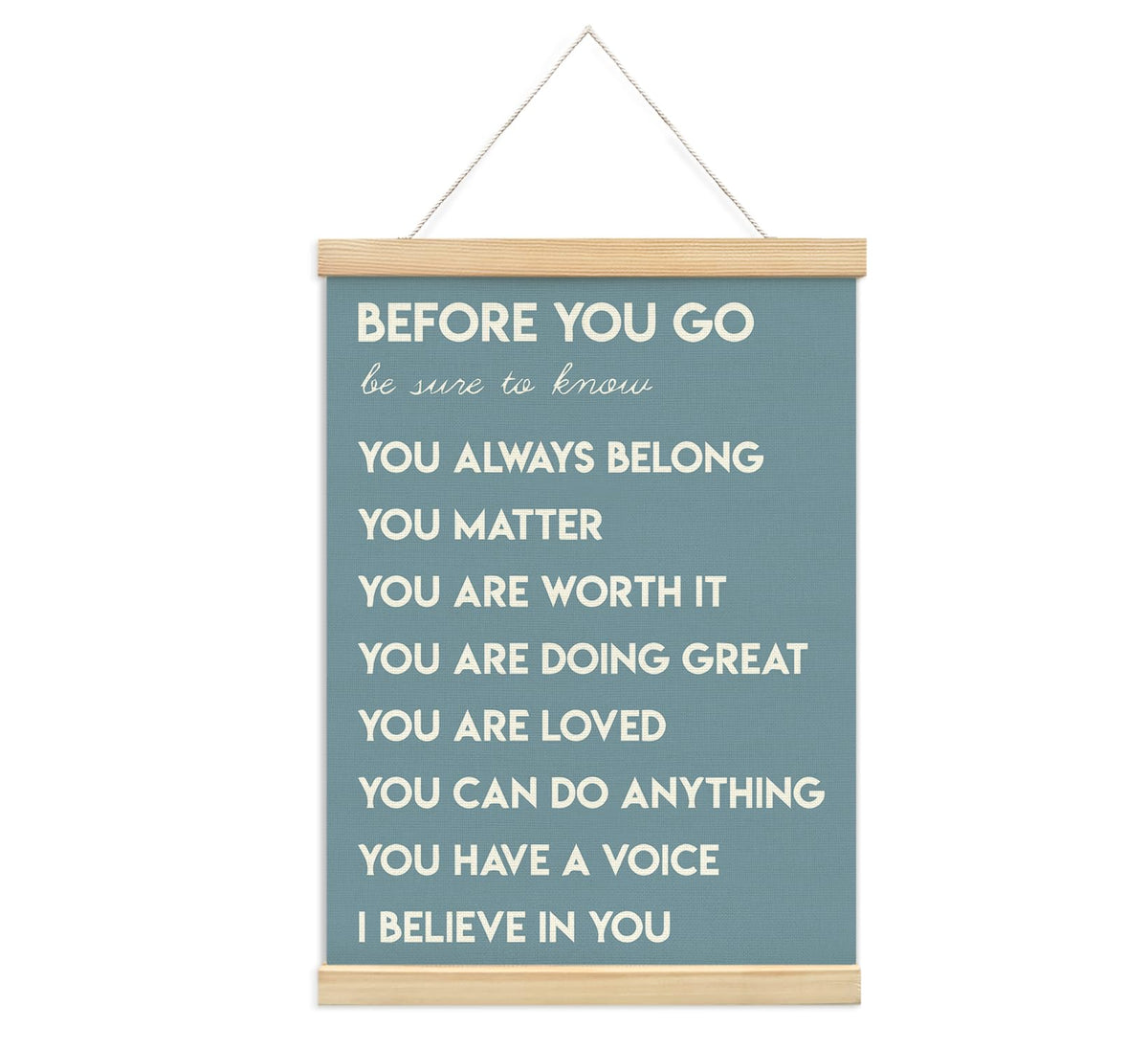 Positive Affirmations Inspirational Classroom Nursery Wall Art Decor, 12x16