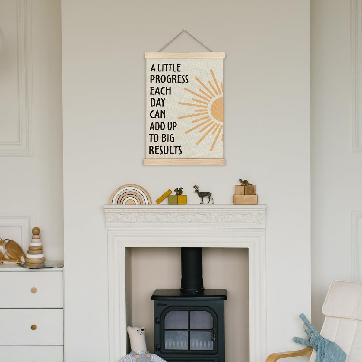Supwhd Positive Affirmations Wall Decor, Inspirational Add Up to Big Results Office Wall Art, Motivational Quotes Wall Art for Office Classroom Home, 12x16