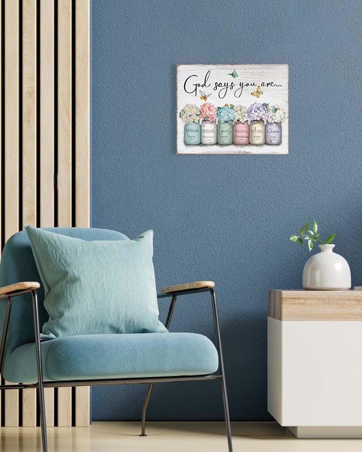 Inspirational Bible Verse Wall Art: God Says You Are Wall 12" x 15"