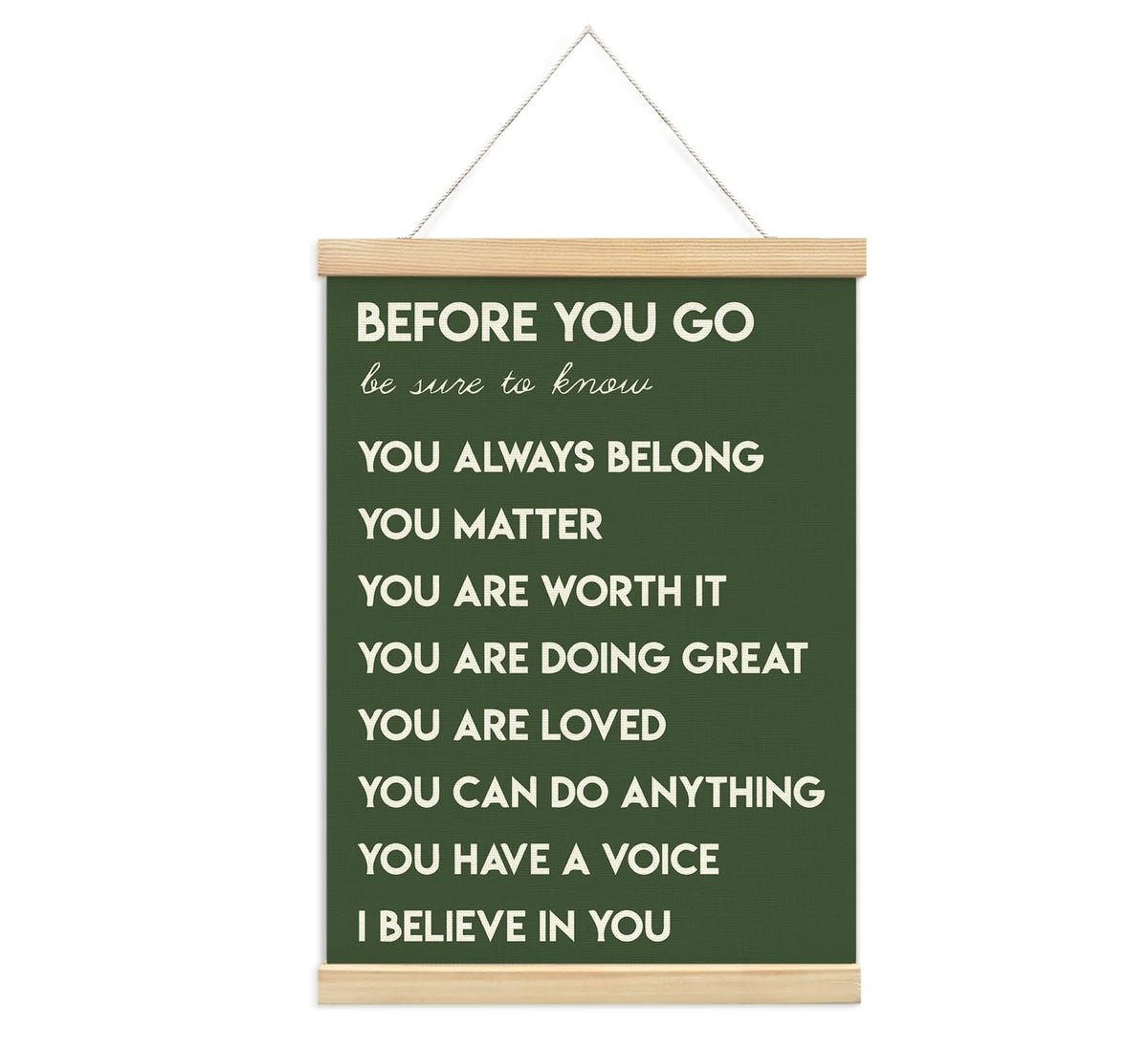 Positive Affirmations Inspirational Classroom Nursery Wall Art Decor, 12x16