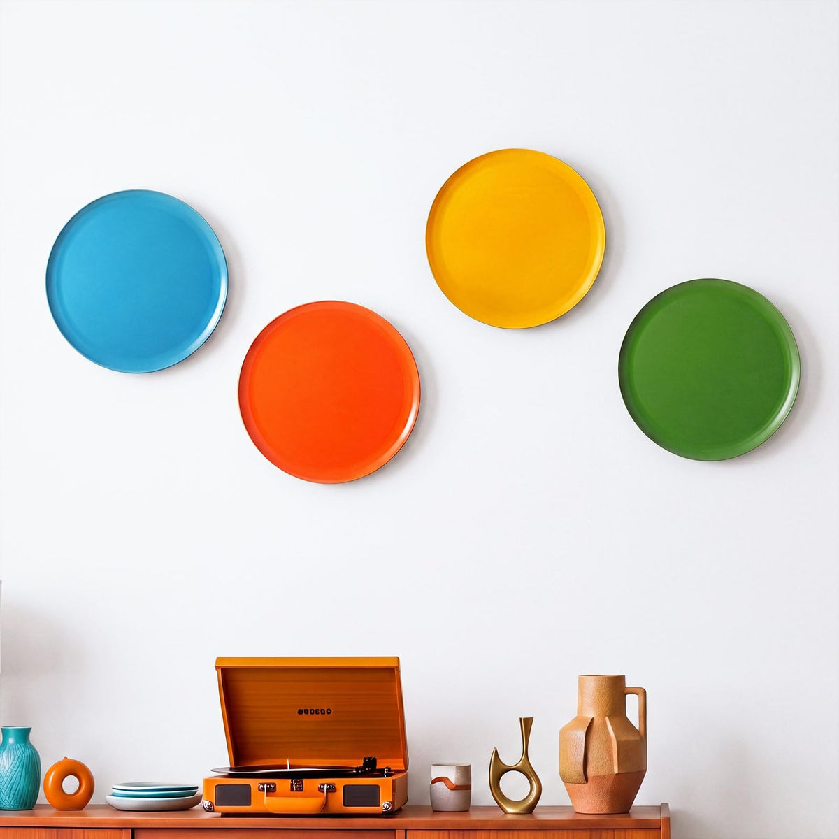 Hicarer 4 Pcs 12 Inch Black Metal Wall Art Decor Modern Sunburst Decor
