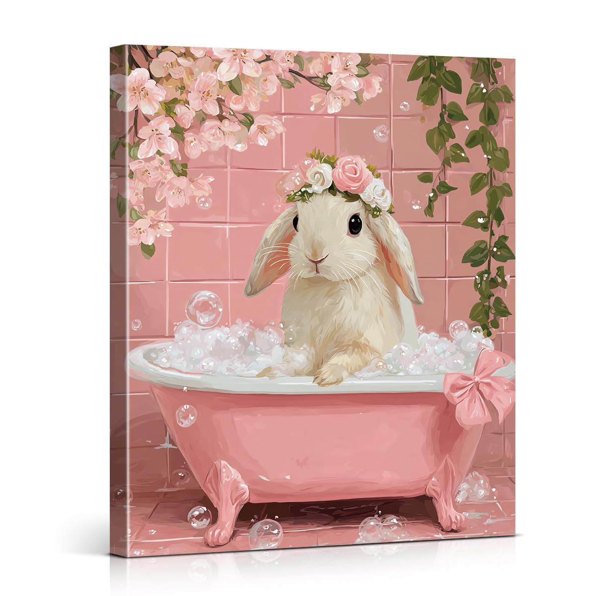Funny Ghost Cat Halloween Bathroom Wall Art Ghost Are Canvas Print Framed