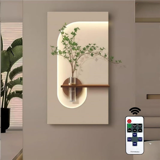 AICHENG 3D Sandstone Wall Art with Warm LED Lights - Plug-in Model《Remote Control Switch》 - Modern Decorative Panel for Entryway, Living Room & Bedroom