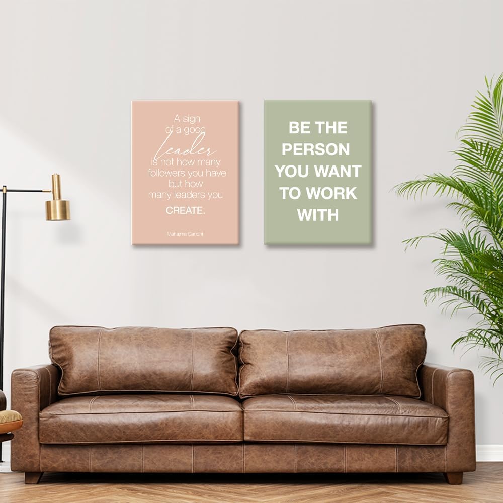 YEOION Office Wall Decor-Motivational Teamwork Wall Art Framed Set of 6