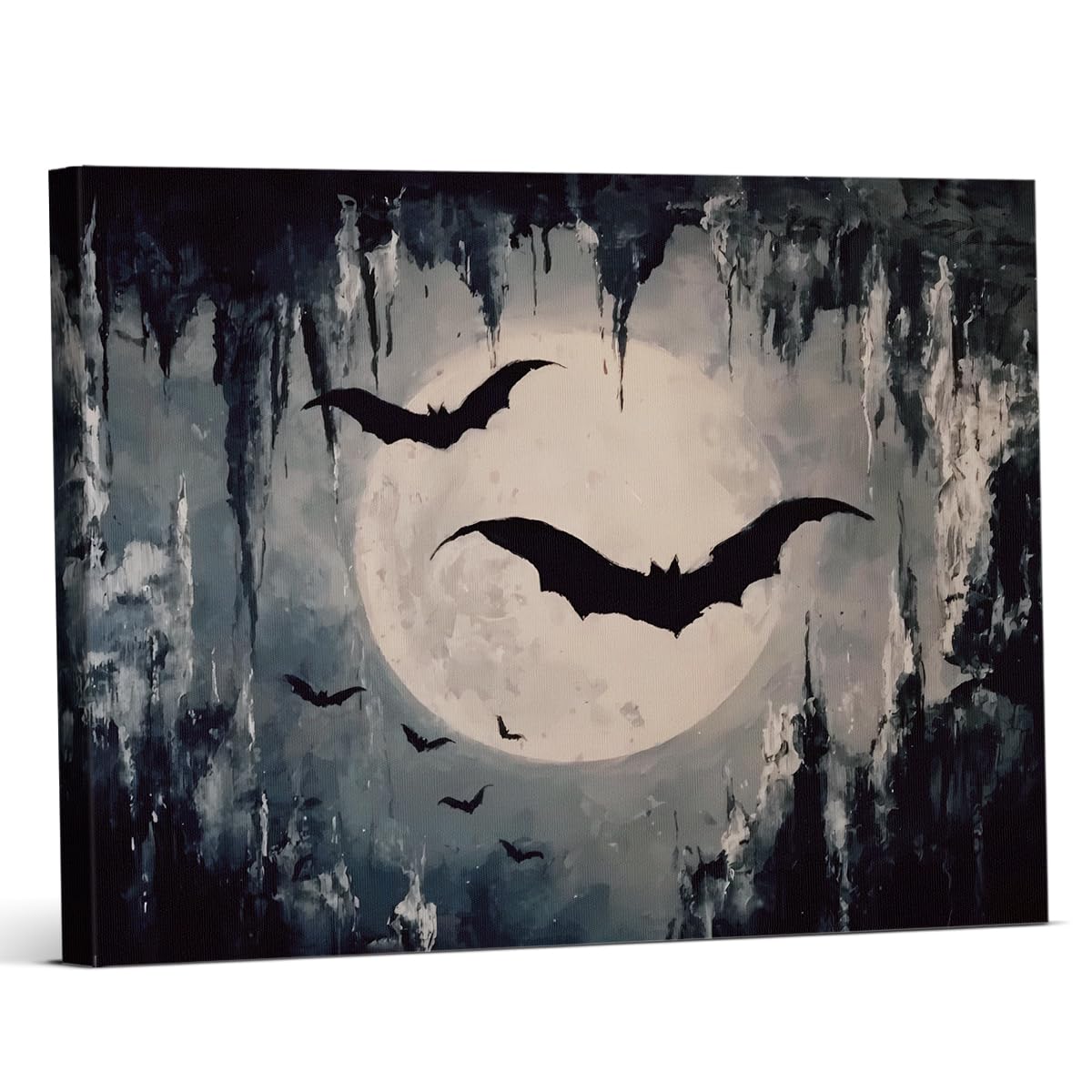 Funny Ghost Cat Halloween Bathroom Wall Art Ghost Are Canvas Print Framed