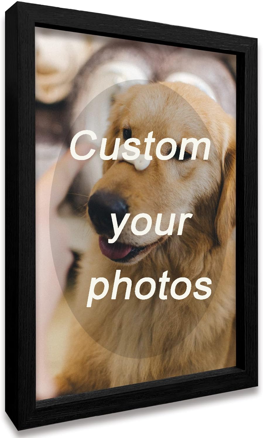Framed Custom Canvas Prints with Your Photos Personalized Photo to Canvas Print Gifts for Couples Friends Family Baby Pets (Black, 8" L x 10" W)