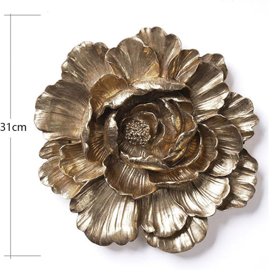 HAUCOZE Floral Wall Decor Art Wall Sculpture Modern Home Gift 11.5 Inch