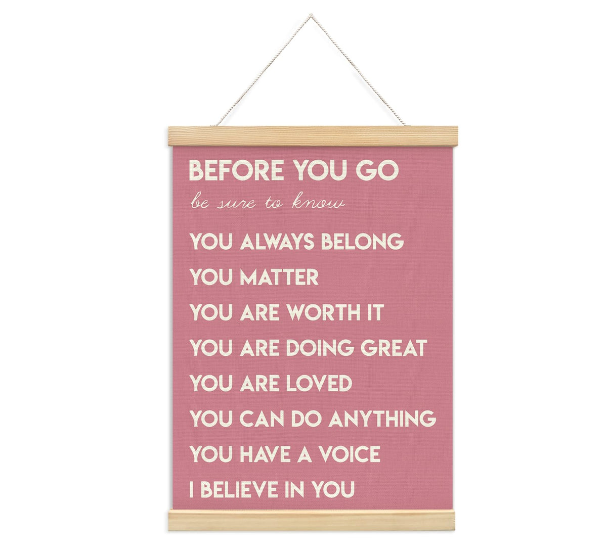 Positive Affirmations Inspirational Classroom Nursery Wall Art Decor, 12x16