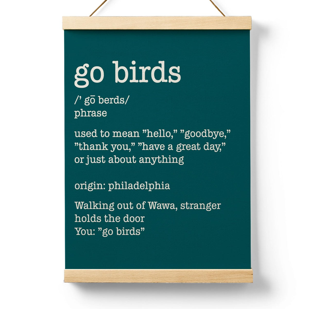 Ryeolo Football Go Birds Definition Wooden Poster Hanger Frame 12.5x17 Inch,Go Birds Poster Hanger Frame,Motivational Wooden Hanging Wall Art Decor For Home Room