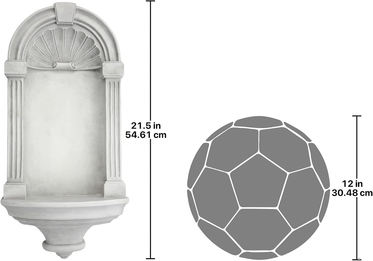 Design Toscano Classical European Style Wall Niche Display Shelf, Medium, 21 Inches Tall, Cast Stone Resin, Antique Stone