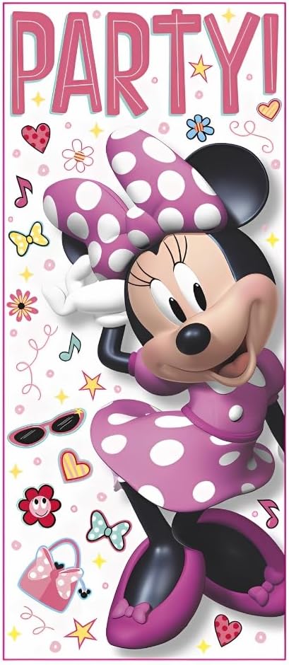 AMSCAN Unique 79251 Disney Iconic Minnie Mouse Door Party Poster, 2.25' (27") x 5' (60") 1ct, Multicolor,Bedroom