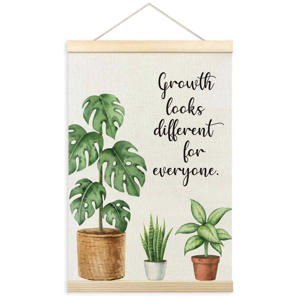 TLESKE Mental Health Wall Art Poster for Therapist Therapy Counseling Office, Motivational Inspirational Wall Decor for Classroom, Growth Looks Different for Everyone Poster with Hanger Frame 12x16