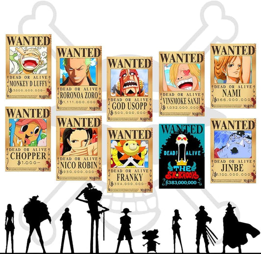 TYZZHOA 25PCS Anime [OP] Wanted Posters 30x21cm, New Bounty Edition (Retro)