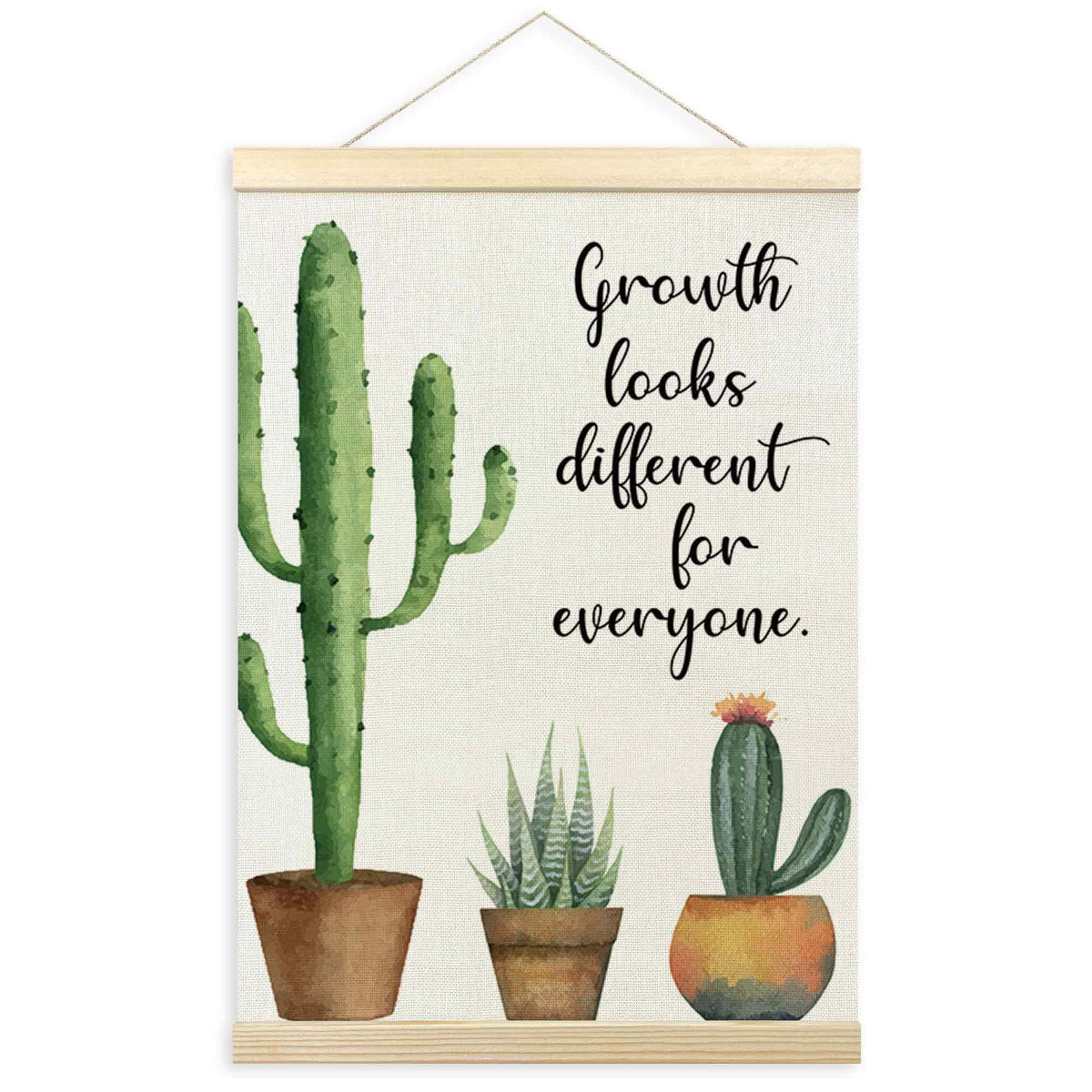 TLESKE Mental Health Wall Art Poster for Therapist Therapy Counseling Office, Motivational Inspirational Wall Decor for Classroom, Growth Looks Different for Everyone Poster with Hanger Frame 12x16