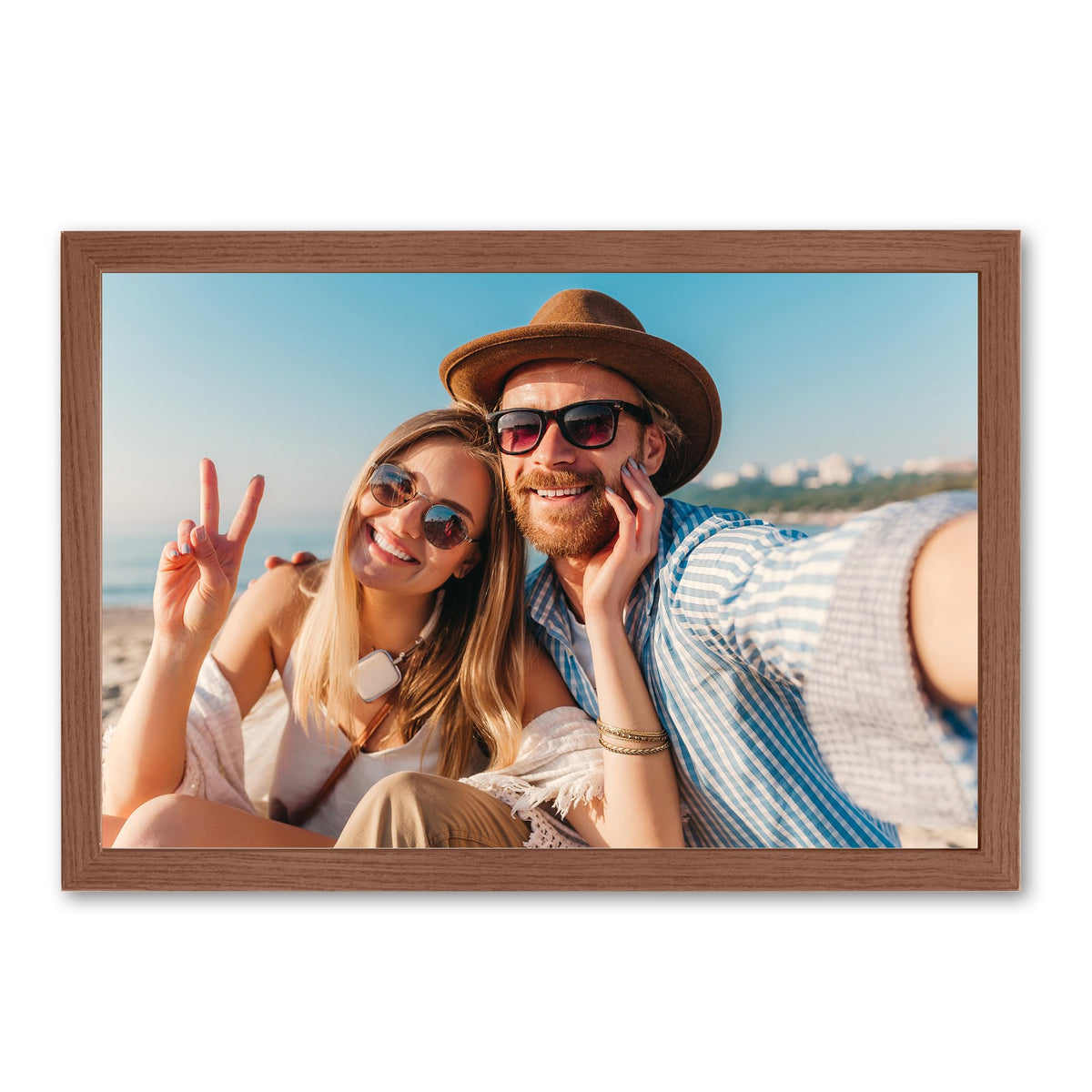 Framed Custom Canvas Prints with Your Photos Personalized Photo to Canvas Print Gifts for Couples Friends Family Baby Pets (Black, 8" L x 10" W)